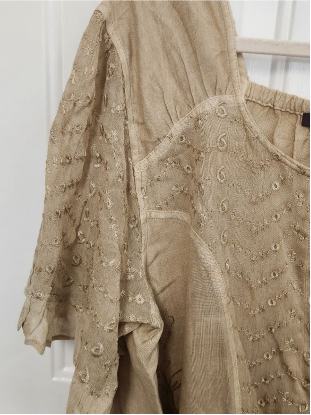 Roaman Beige Embroidered Tunic Top Plus Size 22W - Picture 9 of 11